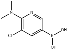 5-氯-6-(二甲氨基)吡啶-3-基硼酸, 1704121-36-7, 结构式