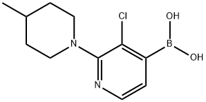(3-氯-2-(4-甲基哌啶-1-基)吡啶-4-基)硼酸 结构式