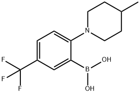 2-(4-甲基哌啶-1-基)-5-(三氟甲基)苯基硼酸 结构式