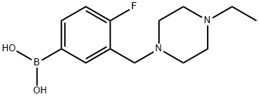 3-((4-乙基哌嗪-1-基)甲基)-4-氟苯基硼酸,1704063-94-4,结构式