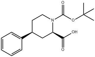 (2R,4S)-1-(tert-Butoxycarbonyl)-4-phenylpiperidine-2-carboxylic acid Structure