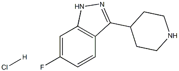 6-fluoro-3-(piperidin-4-yl)-1H-indazole hydrochloride 化学構造式