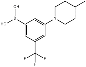 (3-(4-甲基哌啶-1-基)-5-(三氟甲基)苯基)硼酸 结构式