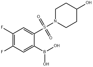 (4,5-二氟-2-((4-羟基哌啶-1-基)磺酰)苯基)硼酸 结构式