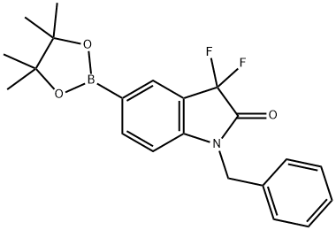 1-benzyl-3,3-difluoro-5-(4,4,5,5-tetraMethyl-1,3,2-dioxaborolan-2-yl)indolin-2-one Struktur