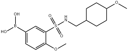 (4-メトキシ-3-(N-((4-メトキシシクロヘキシル)メチル)スルファモイル)フェニル)ボロン酸 化学構造式