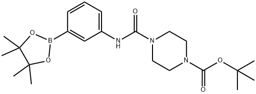 叔-丁基 4-((3-(4,4,5,5-四甲基-1,3,2-二硼戊环-2-基)苯基)氨基甲酰)哌嗪-1-羧酸酯,1704081-91-3,结构式
