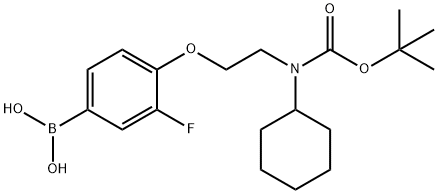 (4-(2-((tert-butoxycarbonyl)(cyclohexyl)aMino)ethoxy)-3-fluorophenyl)boronic acid Structure