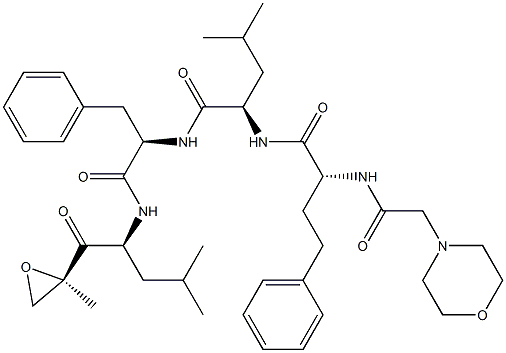 (R)-4-Methyl-N-((R)-1-(((S)-4-Methyl-1-((R)-2-Methyloxiran-2-yl)-1-oxopentan-2-yl)aMino)-1-oxo-3-phenylpropan-2-yl)-2-((R)-2-(2-MorpholinoacetaMido)-4-phenylbutanaMido)pentanaMide Structure