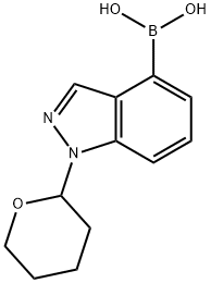 1-(tetrahydro-2H-pyran-2-yl)-1H-indazol-4-yl-4-boronic acid Structure