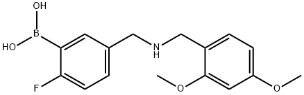 (5-(((2,4-二甲氧苄基)氨基)甲基)-2-氟苯基)硼酸 结构式