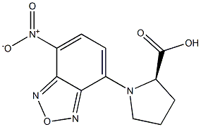 N-(7-Nitro-2,1,3-benzoxadiazol-4-yl)-D-proline 化学構造式