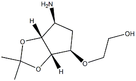 2-(((3AS,4R,6S,6AR)-6-氨基-2,2-二甲基四氢-3AH-环戊二烯并[D] [1,3]二氧杂环戊烯-4-基)氧基)乙醇,,结构式