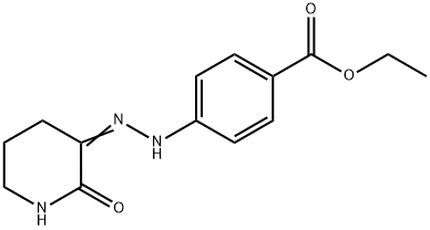 (E)-ethyl 4-(2-(2-oxopiperidin-3-ylidene)hydrazinyl)benzoate Struktur