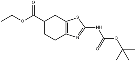 2-tert-ButoxycarbonylaMino-4,5,6,7-tetrahydro-benzothiazole-6-carboxylic acid ethyl ester Structure