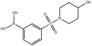 (3-((4-羟基哌啶-1-基)磺酰)苯基)硼酸 结构式