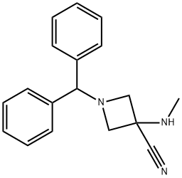 1-benzhydryl-3-(MethylaMino)azetidine-3-carbonitrile Structure