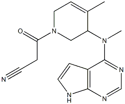 3-(4-Methyl-5-(Methyl(7H-pyrrolo[2,3-d]pyriMidin-4-yl)aMino)-5,6-dihydropyridin-1(2H)-yl)-3-oxopropanenitrile Struktur