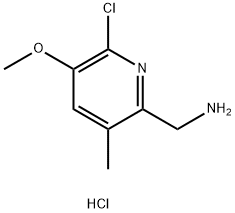 (6-chloro-5-Methoxy-3-Methylpyridin-2-yl) MethanaMine hydrochloride, 1403764-90-8, 结构式