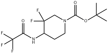 tert-butyl 3,3-difluoro-4-(2,2,2-trifluoroacetaMido)piperidine-1-carboxylate 化学構造式