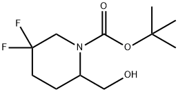 5,5-ジフルオロ-2-(ヒドロキシメチル)ピペリジン-1-カルボン酸TERT-ブチル 化学構造式