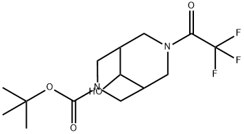 tert-butyl 9-hydroxy-7-(2,2,2-trifluoroacetyl)-3,7-diaza-bicyclo[3.3.1]nonane-3-carboxylate 化学構造式