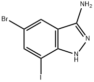 5-broMo-7-iodo-1H-indazol-3-aMine 结构式