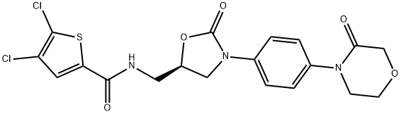 (R)-4,5-二氯-N-((2-氧代-3-(4-(3-氧代吗啉代)苯基)噁唑烷-5-基)甲基)噻吩-2-甲酰胺, 1770812-38-8, 结构式