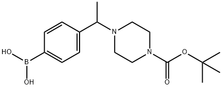 (4-(1-(4-(tert-butoxycarbonyl)piperazin-1-yl)ethyl)phenyl)boronic acid Structure