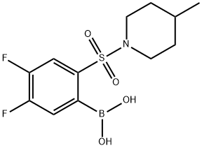 (4,5-二氟-2-((4-甲基哌啶-1-基)磺酰)苯基)硼酸 结构式