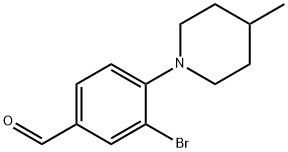 3-broMo-4-(4-Methylpiperidin-1-yl)benzaldehyde Structure