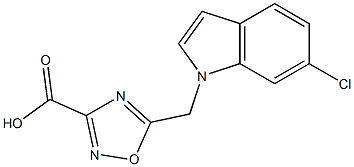 5-((6-chloro-1H-indol-1-yl)Methyl)-1,2,4-oxadiazole-3-carboxylic acid 结构式