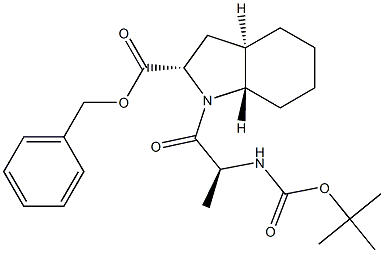 (2S,3aR,7aS)-1-[(2S)-2-[tert-ButyloxycarbonylaMino]-1-oxopropyl]octahydro-1H-indole-2-carboxylic Acid Benzyl Ester,,结构式