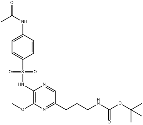 (3-(5-(4-AcetaMidophenylsulfonaMido)-6-Methoxypyrazin-2-yl)propyl)carbaMate tert-Butyl Ester Struktur