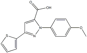 1-(4-Methoxyphenyl)-3-(2-thienyl)-1H-pyrazole-5-carboxylic acid Struktur