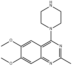 6,7-二甲氧基-2-甲基-4-(哌嗪-1-基)喹唑啉,205260-07-7,结构式