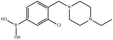 (3-クロロ-4-((4-エチルピペラジン-1-イル)メチル)フェニル)ボロン酸 化学構造式