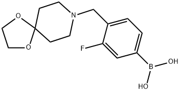 (4-(1,4-dioxa-8-azaspiro[4.5]decan-8-ylMethyl)-3-fluorophenyl)boronic acid Struktur