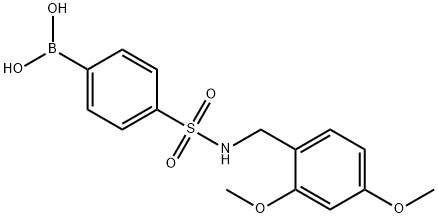 (4-(N-(2,4-ジメトキシベンジル)スルファモイル)フェニル)ボロン酸 化学構造式