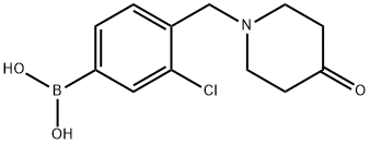 (3-クロロ-4-((4-オキソピペリジン-1-イル)メチル)フェニル)ボロン酸 化学構造式