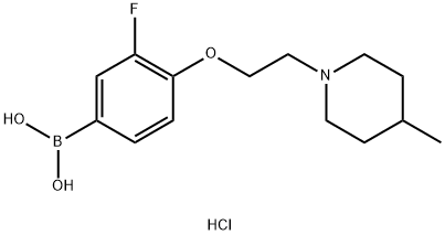 (3-fluoro-4-(2-(4-Methylpiperidin-1-yl)ethoxy)phenyl)boronic acid hydrochloride Structure