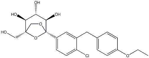 (1R,2S,3S,4R,5R)-5-(4-chloro-3-(4-ethoxybenzyl)phenyl)-1-(hydroxymethyl)-6,8-dioxabicyclo[3.2.1]octane-2,3,4-triol Structure