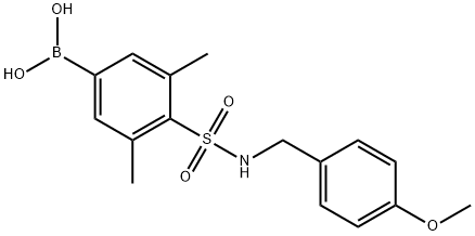 (4-(N-(4-methoxybenzyl)sulfamoyl)-3,5-dimethylphenyl)boronic acid Structure