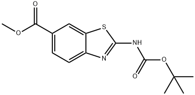 2-tert-ButoxycarbonylaMino-benzothiazole-6-carboxylic acid Methyl ester 结构式