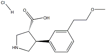 (+/-)-trans-4-[3-(2-Methoxyethyl)-phenyl]-pyrrolidine-3-carboxylic acid-HCl,,结构式