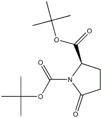 (R)-di-tert-butyl 5-oxopyrrolidine-1,2-dicarboxylate 化学構造式