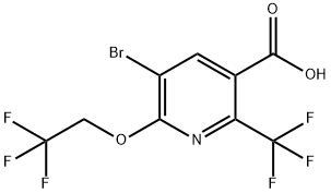 5-broMo-6-(2,2,2-trifluoroethoxy)-2-(trifluoroMethyl)nicotinic acid Struktur