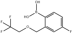 4-フルオロ-2-((2,2,2-トリフルオロエトキシ)メチル)フェニルボロン酸 化学構造式