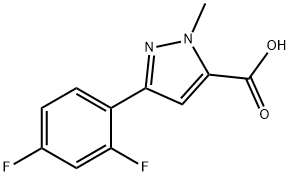 3-(2,4-difluorophenyl)-1-Methyl-1H-pyrazole-5-carboxylic acid Struktur