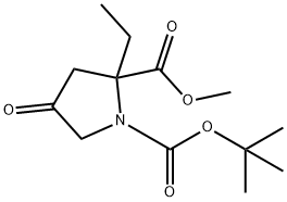 1-tert-butyl 2-Methyl 2-ethyl-4-oxopyrrolidine-1,2-dicarboxylate Struktur